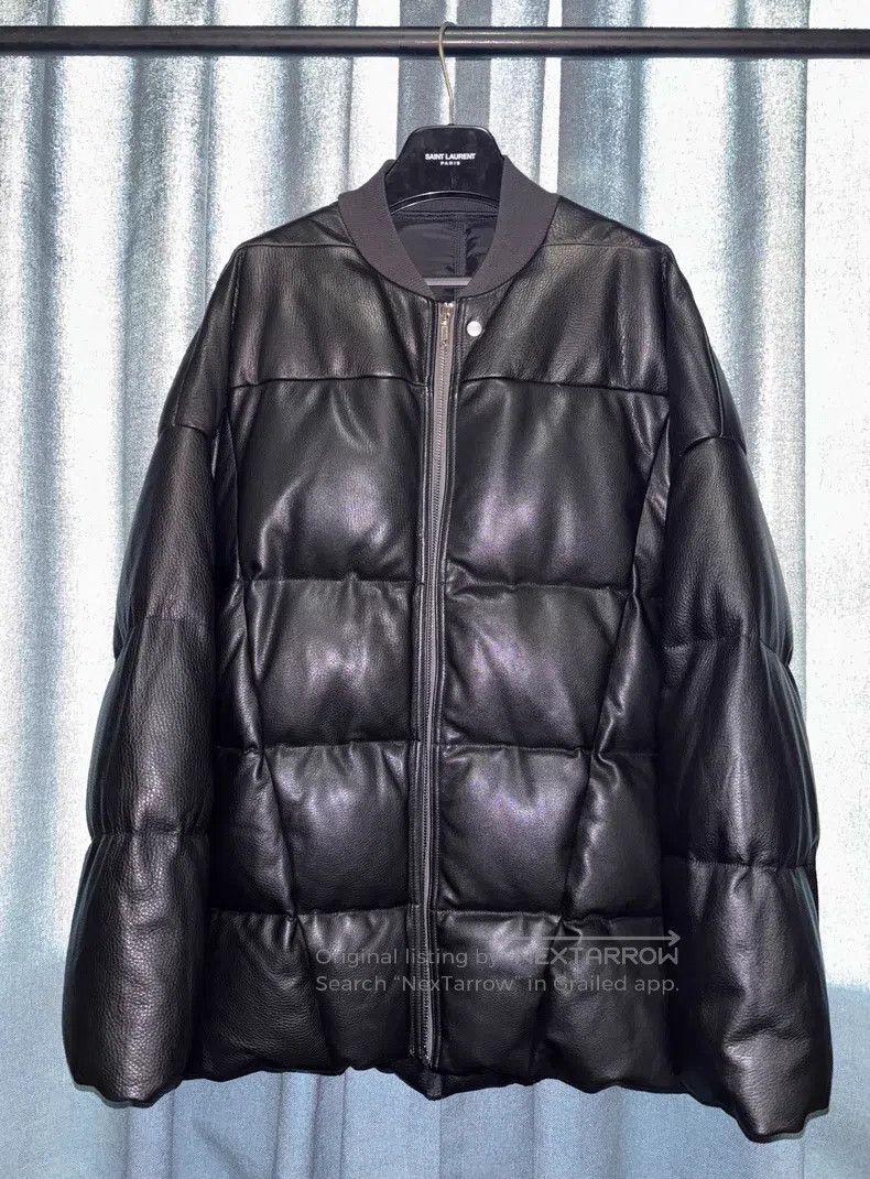 Rick Owens RICK OWENS Dark Leather Tasseled Down Jacket Size US M / EU 48-50 / 2 - 1 Thumbnail
