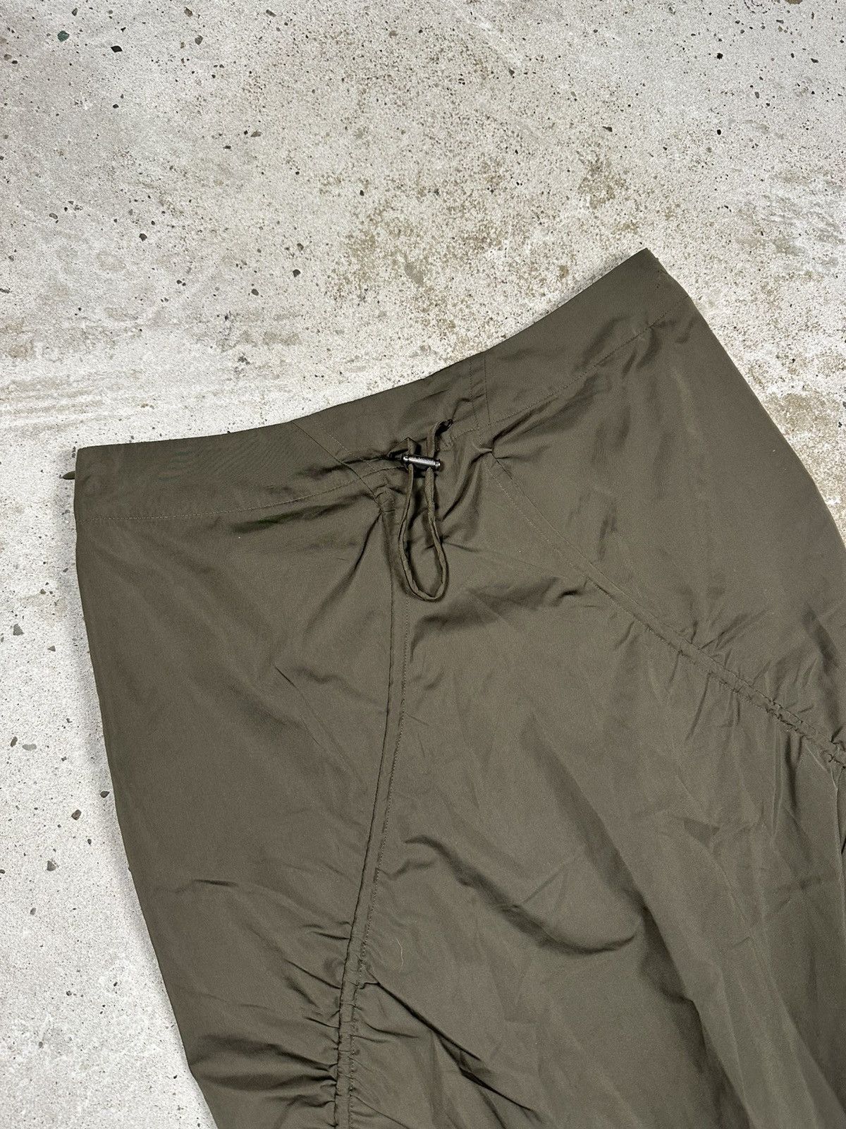 Jil Sander Vintage 2000s Jil Sander Green Khaki Drawstring Skirt Size 25" / US 0 / IT 36 - 13 Thumbnail