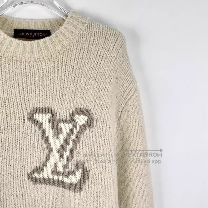Louis Vuitton Louis Vuitton 26 off-white logo intarsia crewneck wool lon Size US M / EU 48-50 / 2 - 3 Thumbnail