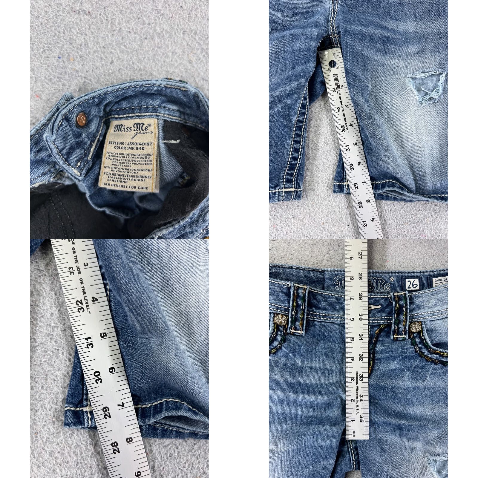 Miss Me VINTAGE Miss Me Shorts Womens Denim Blue 28x8 Jeans Embellished Bling Cotton Blend 5-Pocket Cut-Off Jeans Womens Cross 28 Mens? Size 28" / US 6 / IT 42 - 8 Thumbnail