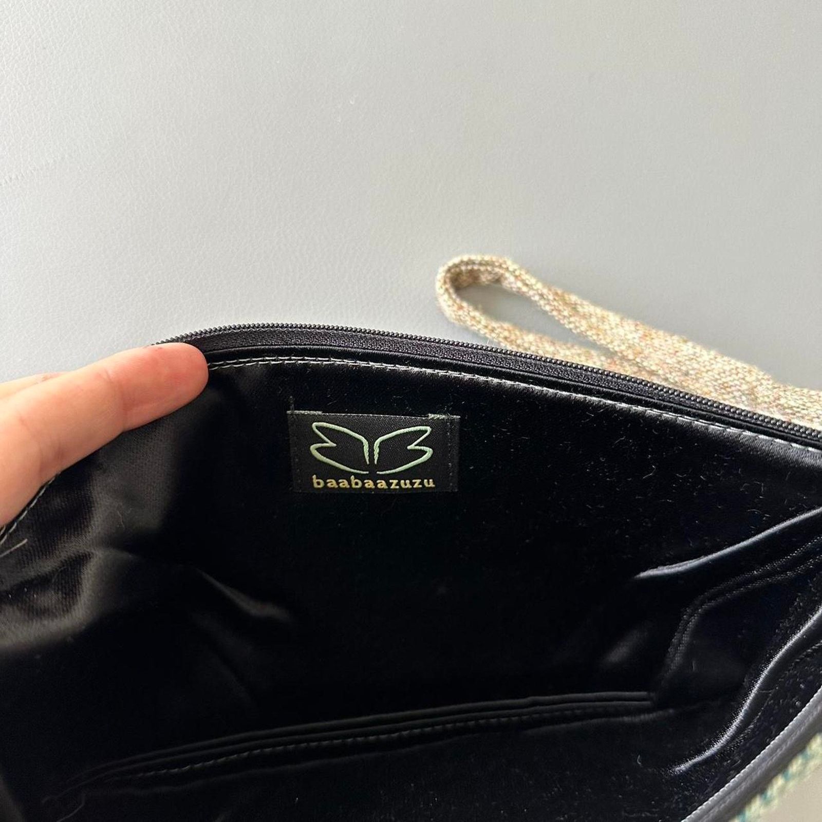 Vintage Cute Vintage 00s Y2K Wool Tweed Gree Plaid Bow Mini Clutch Size ONE SIZE - 5 Thumbnail