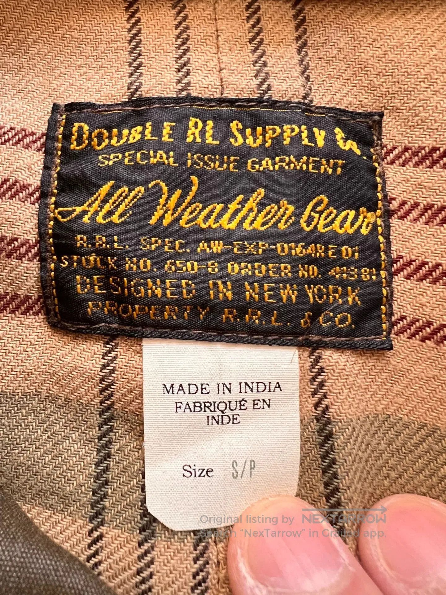 RRL Ralph Lauren RRL Double RL Waxed Cotton Jacket. Size US S / EU 44-46 / 1 - 5 Thumbnail