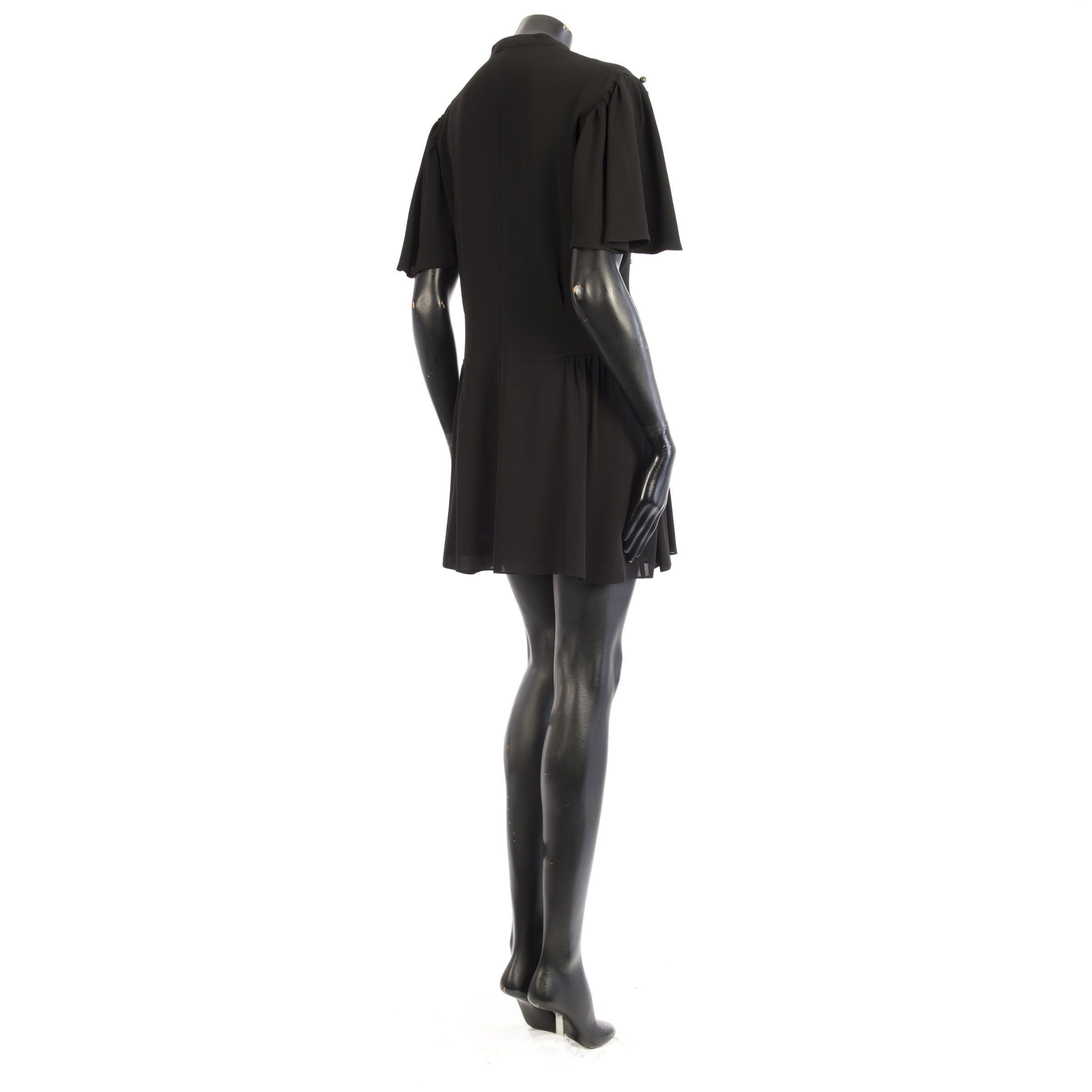 Saint Laurent Paris Skater Dress In Black Crepe Viscose Size M / US 6-8 / IT 42-44 - 6 Thumbnail