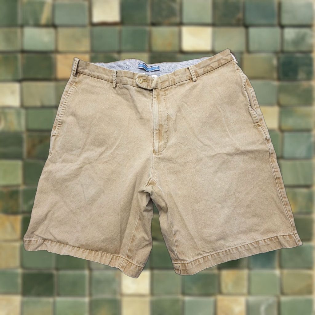 Peter Millar Peter Millar Pima Cotton Chino Shorts Mens 36 x 9 Tan Twill Preppy Flat Peru Size US 36 / EU 52 - 1 Thumbnail