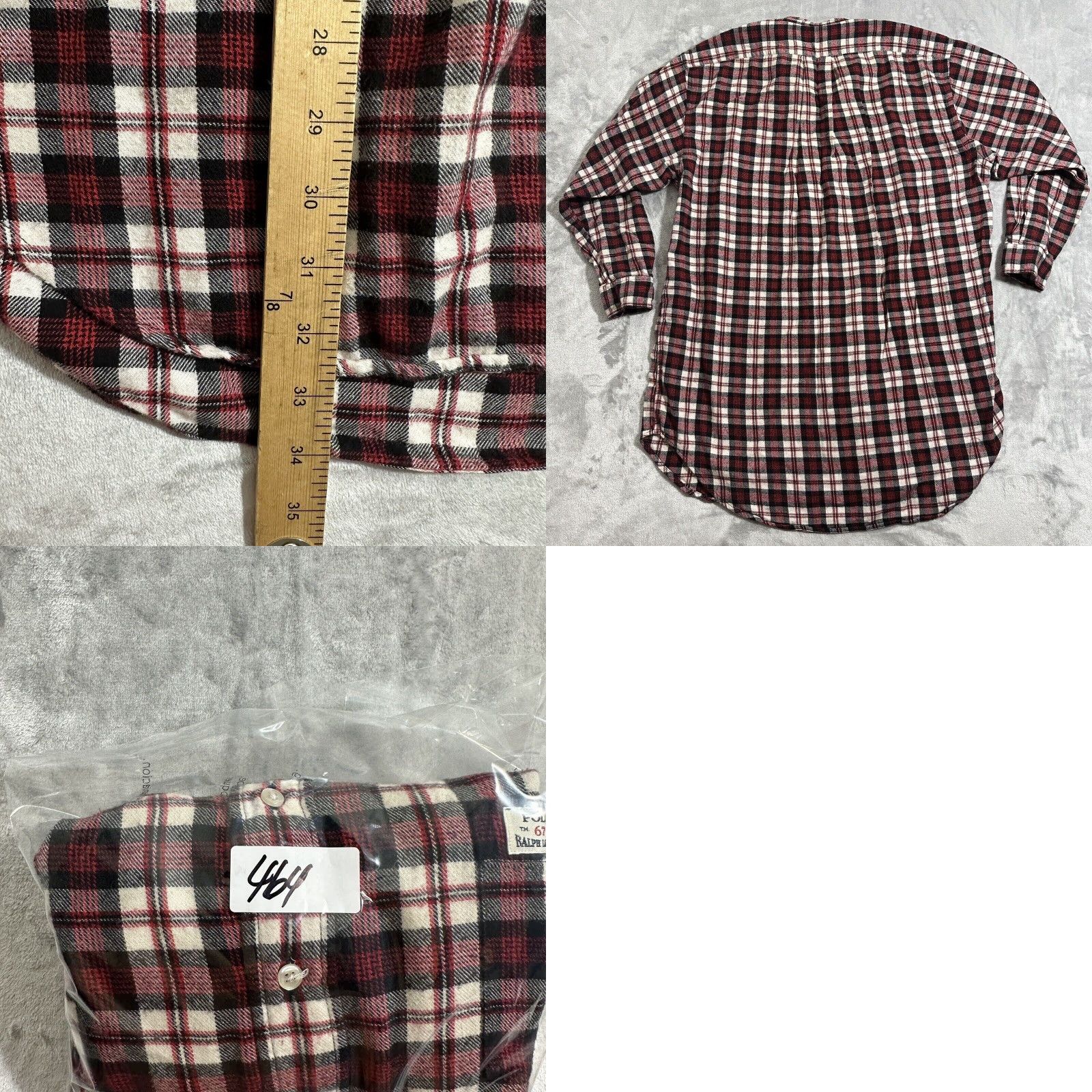 Ralph Lauren VINTAGE Ralph Lauren Polo Shirt Men's Large Plaid Red White 3/4 Sleeve Cotton Flannel Button-Up Logo Classic Polo Shirt Mens Size US L / EU 52-54 / 3 - 8 Thumbnail