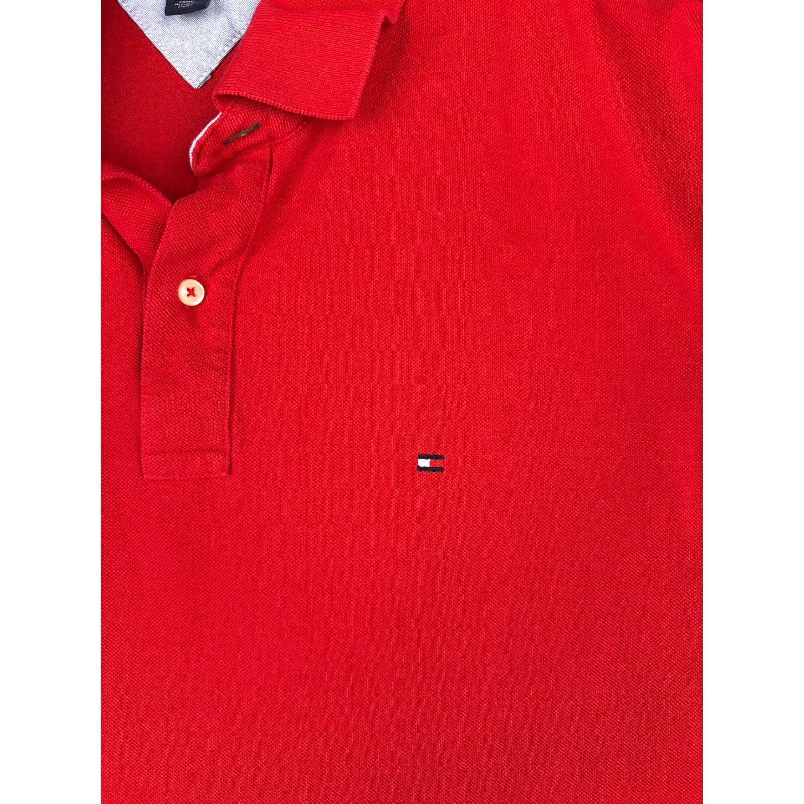 Tommy Hilfiger Tommy Hilfiger Polo Shirt Men XL Red 100% Cotton Jersey Short Sleeve Slim Embroidered Logo Polo Size US XL / EU 56 / 4 - 6 Thumbnail