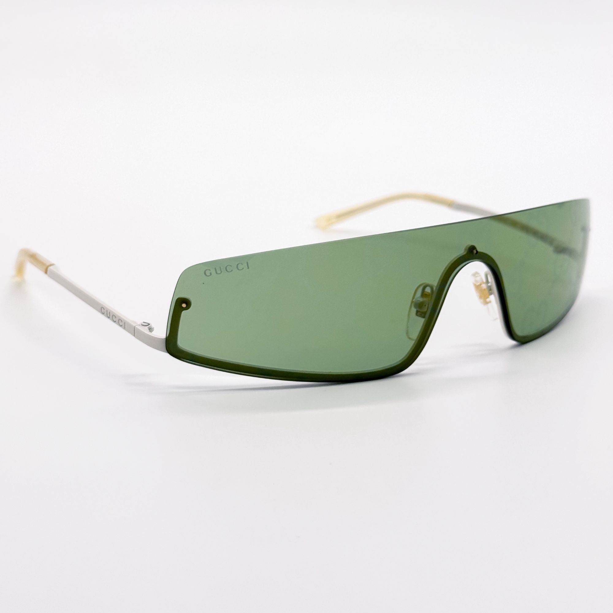 Gucci NEW GUCCI GG1561S 003 SHIELD GREEN UNISEX SUNGLASSES GUCCI Size ONE SIZE - 7 Thumbnail
