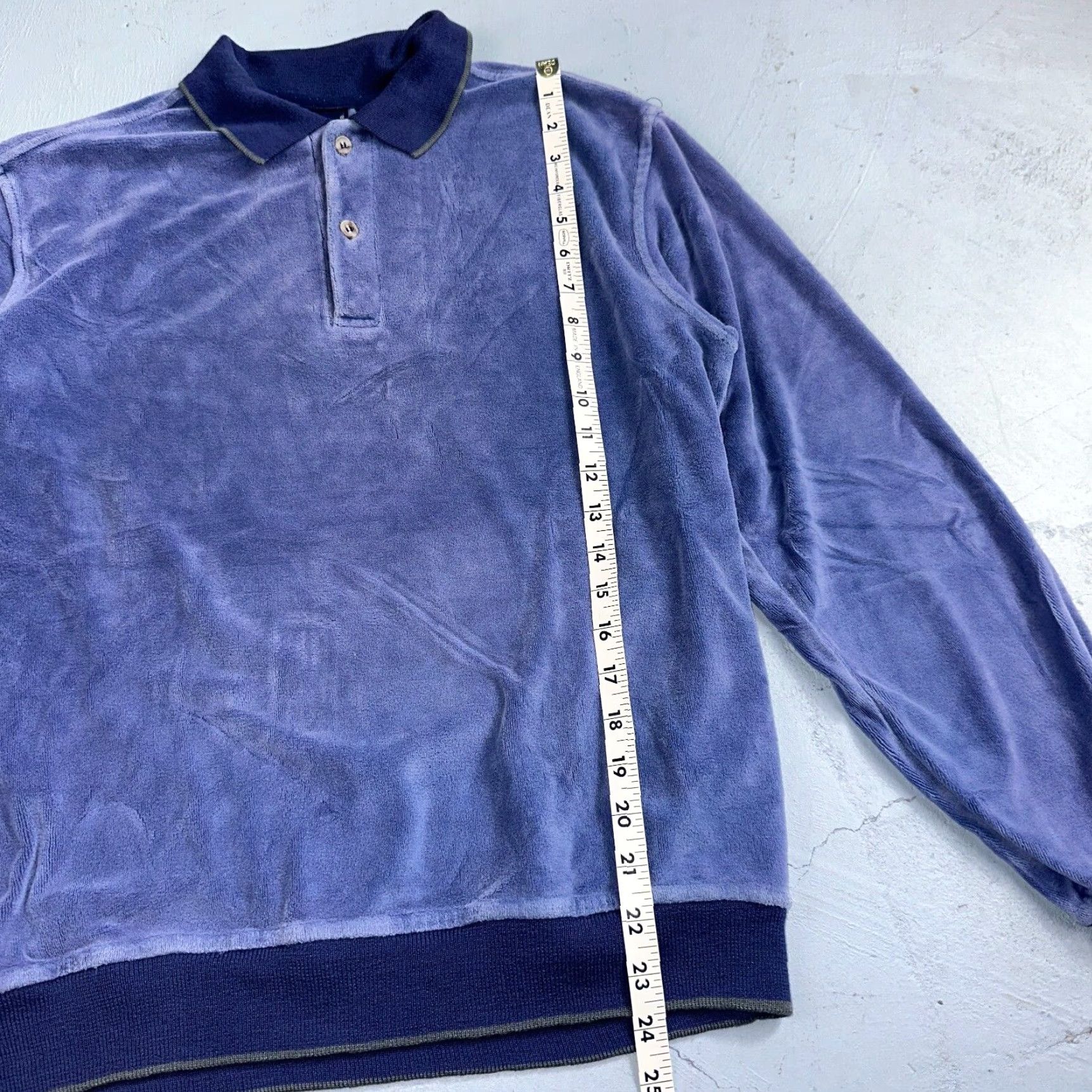 Velour VINTAGE Hartog Marines Velour Polo Shirt Mens L Blue 1970s 70s Rugby Polo Disco Worn Size US L / EU 52-54 / 3 - 4 Thumbnail