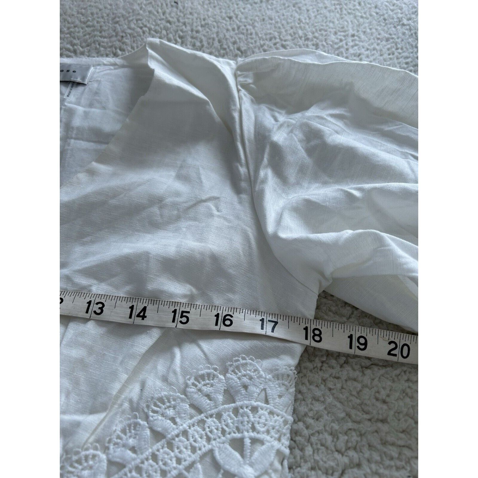 Designer ENDLESS ROSE White Puff Sleeve V-Neck Lace Trim Mini Dress S Size M / US 6-8 / IT 42-44 - 12 Thumbnail