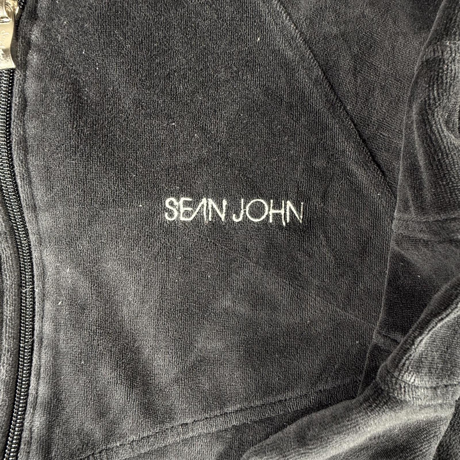 Sean John Sean John Sweater Women's L Black Vintage Y2K Velour Size L / US 10 / IT 46 - 4 Thumbnail