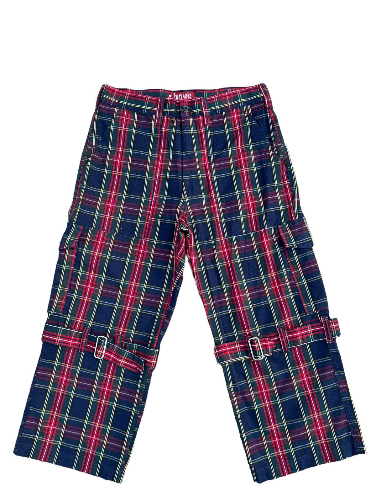 Vintage 2000s Boys Batsu Tartan Bondage 3 Quarter Pant