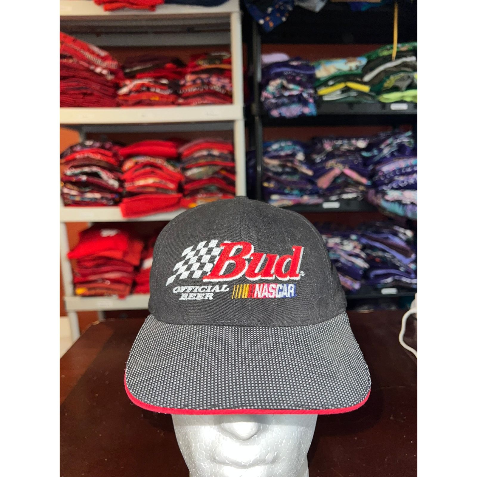Vintage Vintage Nascar Hat Budwesier Bud beer Racing Cap USA 90s Size ONE SIZE - 1 Thumbnail