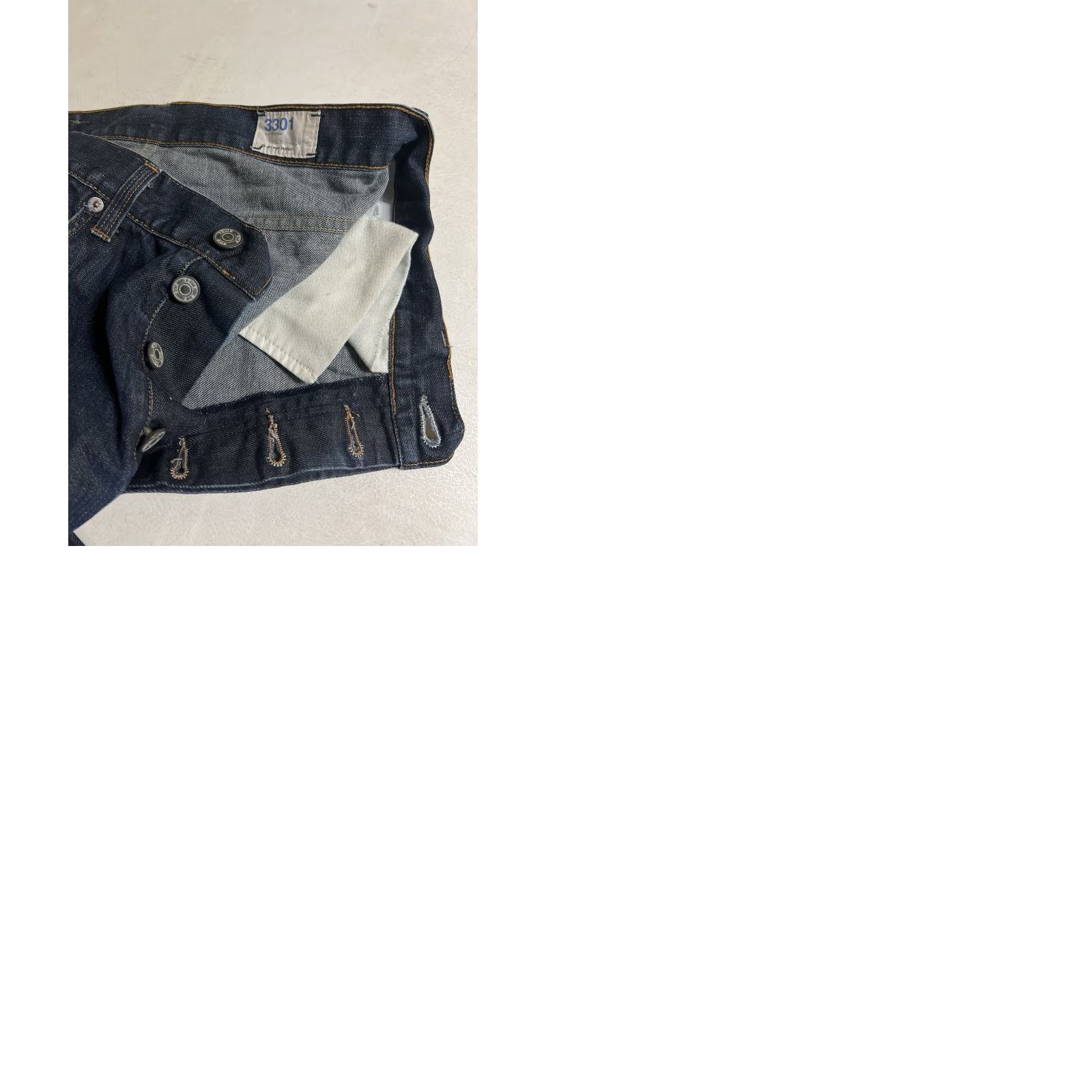 Vintage G-Star Raw Jeans 3301 Men’s Denim 32x32 Hole Distressed? No Pattern 5-Pocket Blue Regular Rise Mid Button Closure Jeans Size US 32 / EU 48 - 9 Thumbnail