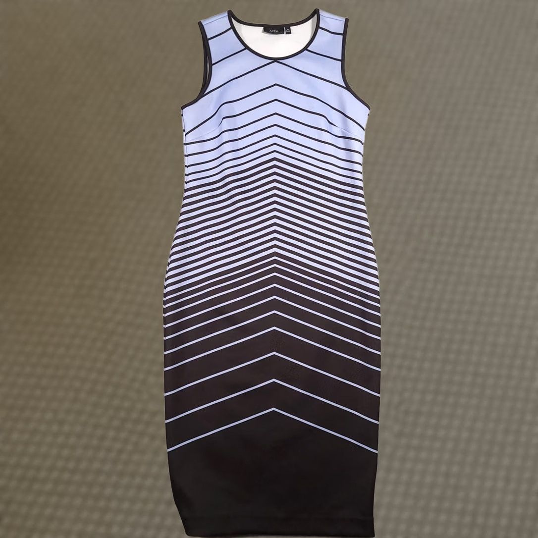 Apt. 9 Apt 9 Womens Sleeveless Jersey Knit Dress Midi Blue Black Size 10 Size L / US 10 / IT 46 - 1 Thumbnail