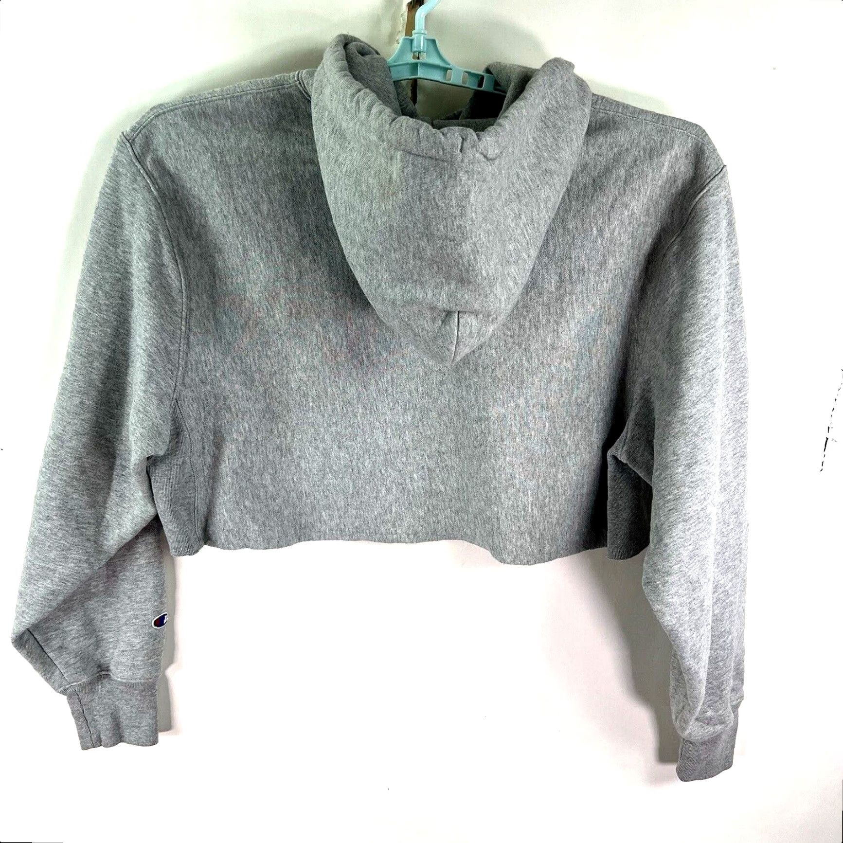 Champion Champion Hoodie Womens XL Gray Short Embroidered Reverse Weave Logo Pullover Long Sleeve Gym Sports Autumn Spring Winter Size XL / US 12-14 / IT 48-50 - 6 Thumbnail