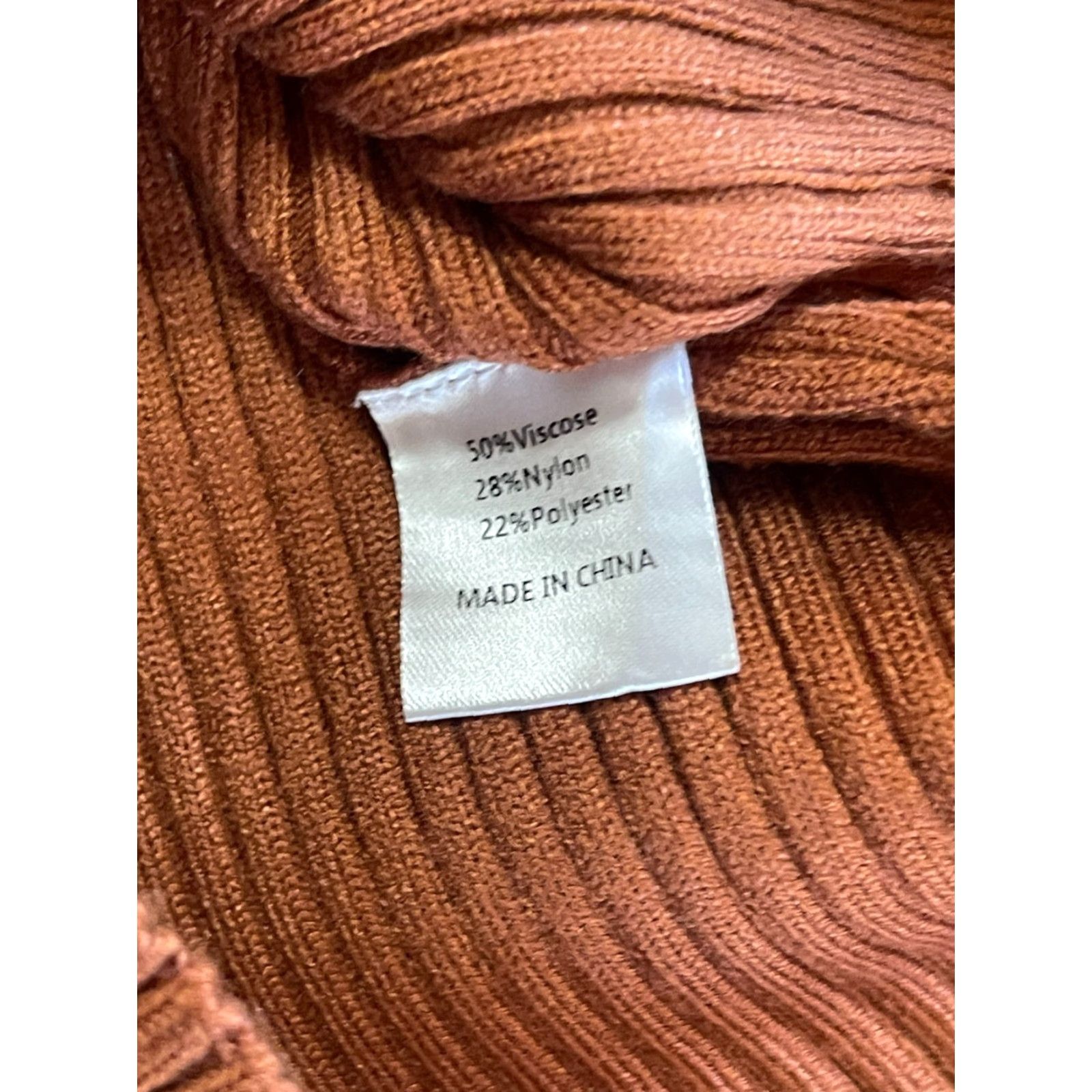 Vintage Zesica Shirt Women's Large Burnt Orange Ribbed Scoop Neck Fitted T-Shirt Regular Size L / US 10 / IT 46 - 6 Thumbnail