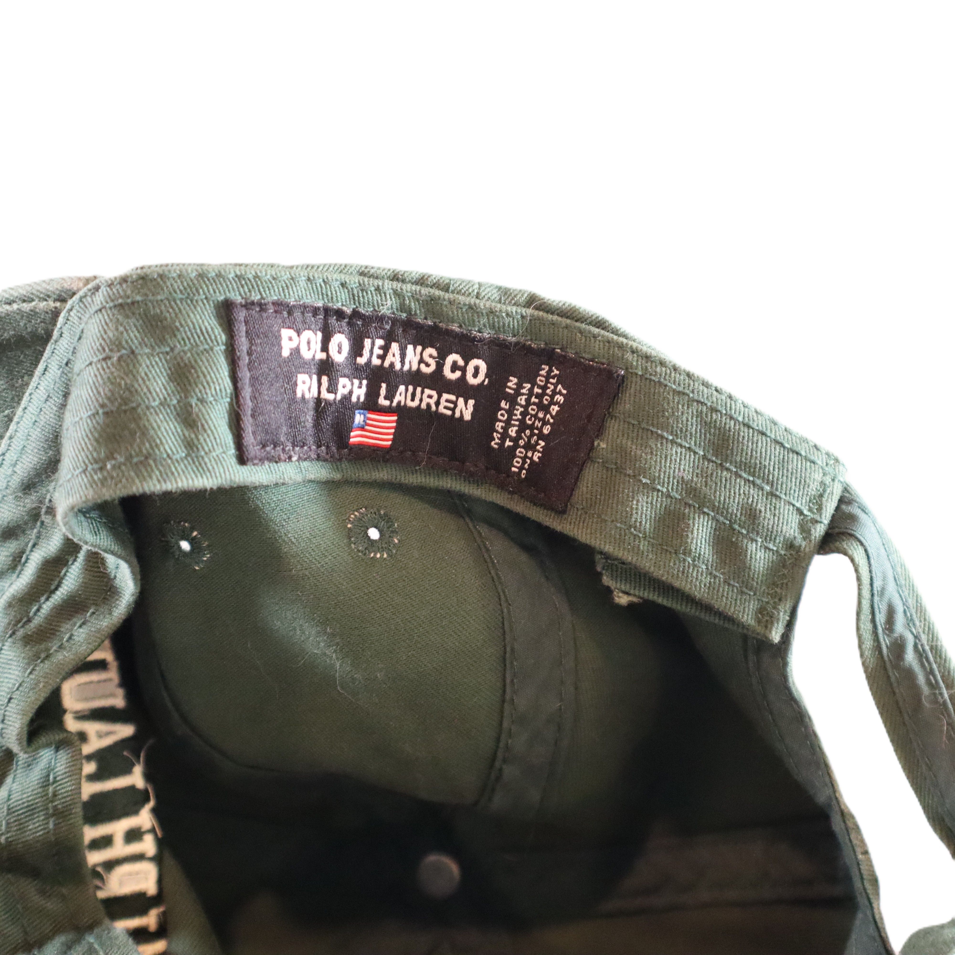 Polo Ralph Lauren Vintage Polo Jeans Ralph Lauren Green RL-67 Strapback Hat Size ONE SIZE - 4 Thumbnail