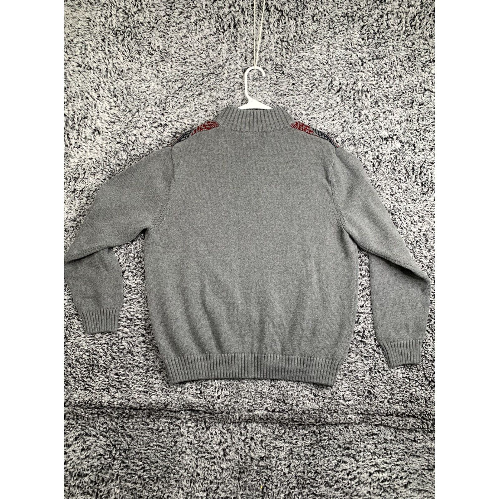 Chaps Chaps Pullover Sweater Mens L Gray Henley Mock Neck Cable-Knit Button Shuffle Detailed Craftmanship Size US L / EU 52-54 / 3 - 2 Thumbnail