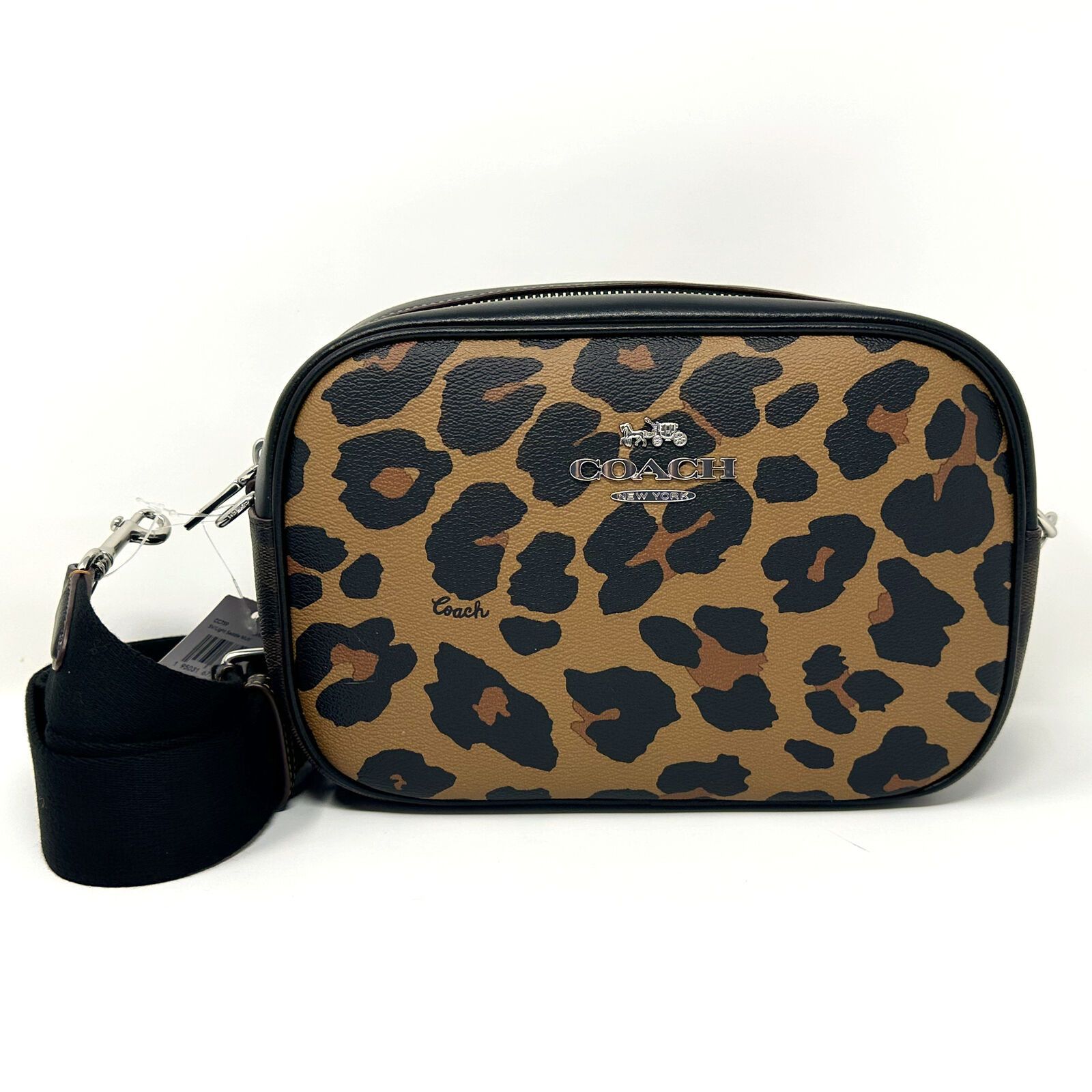 image of Coach Jamie Camera Bag Signature Canvas Leopard Print Cc759 in Black, Women's