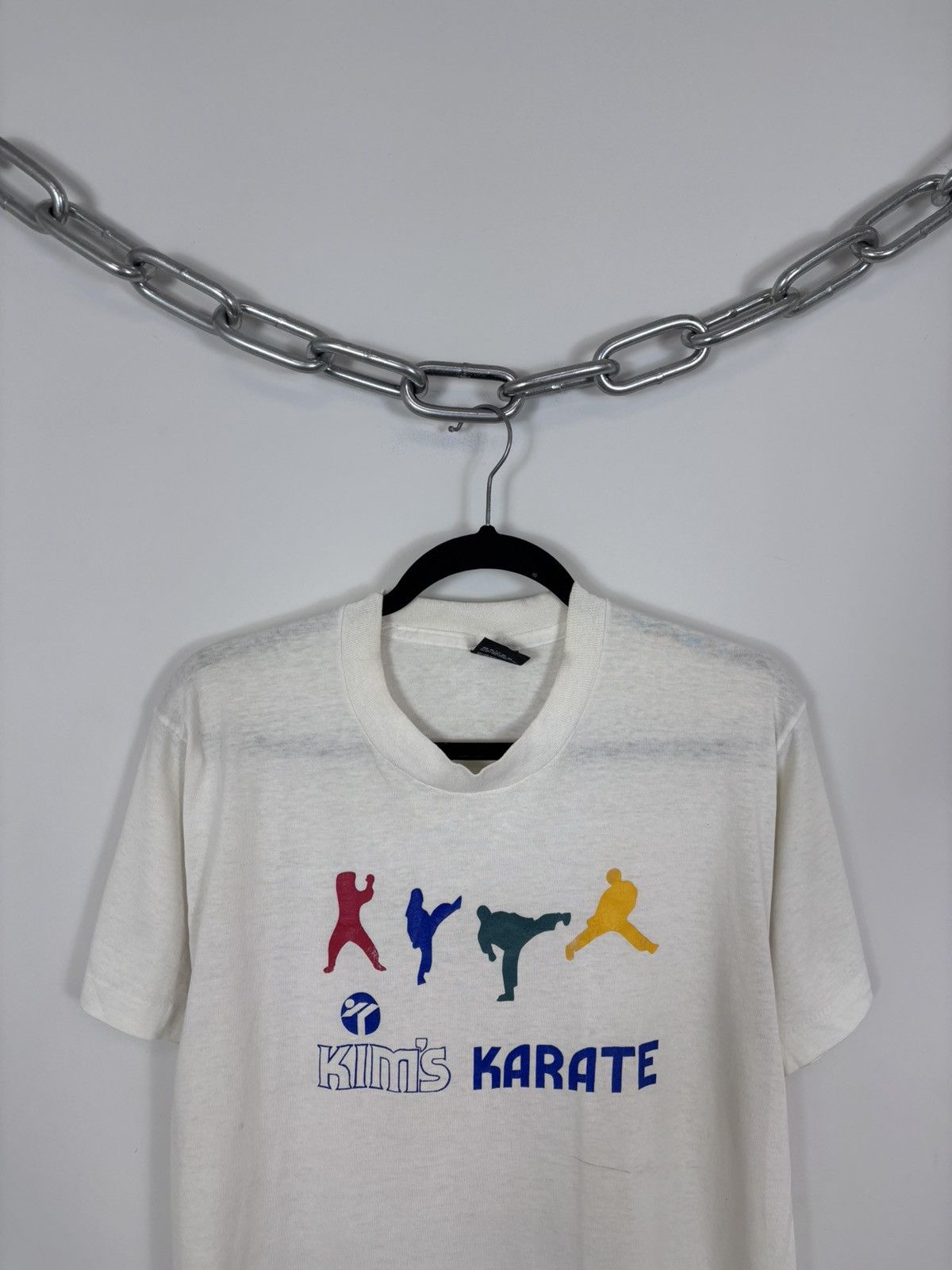 Vintage Vintage 1990s Kim’s Karate USA White Single Stitch T-Shirt Size US L / EU 52-54 / 3 - 2 Thumbnail