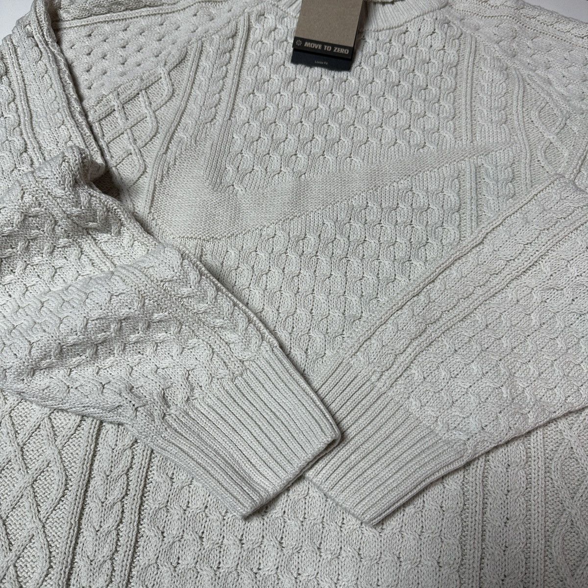 Nike NEW Nike Life Cable Knit Turtleneck Wool Sweater Light Bone Size US XXL / EU 58 / 5 - 4 Thumbnail