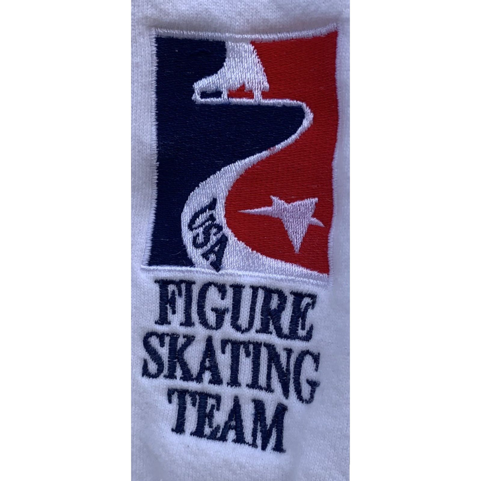 Jerzees VINTAGE Jerzees USA Figure Skating Team sweatshirt Long Sleeve Pullover Embroidered L Mens White Cotton Blend Crew Neck Size US L / EU 52-54 / 3 - 6 Thumbnail