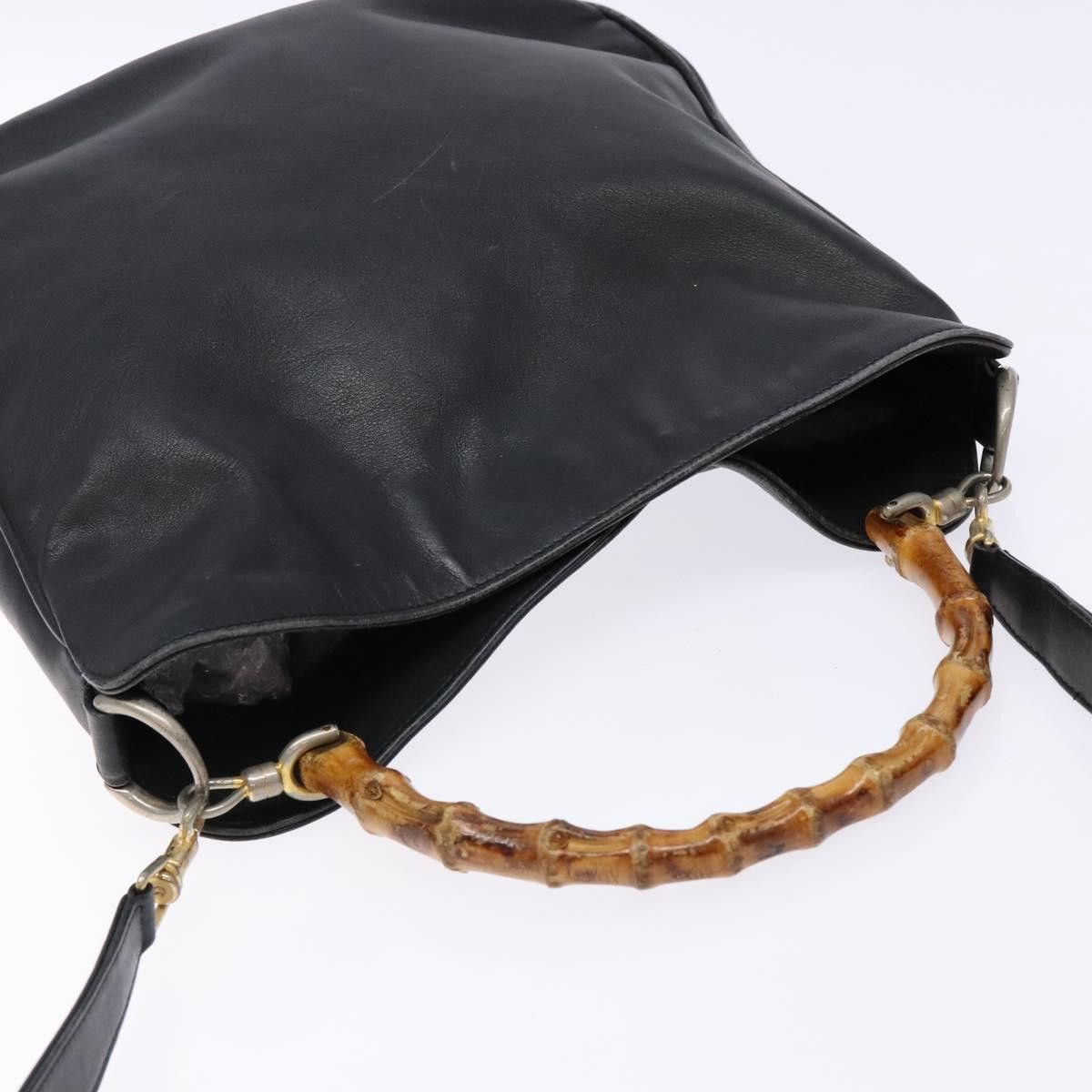 Gucci GUCCI Bamboo Hand Bag Leather Black Gold 001 1781 001 1781 Size ONE SIZE - 6 Thumbnail