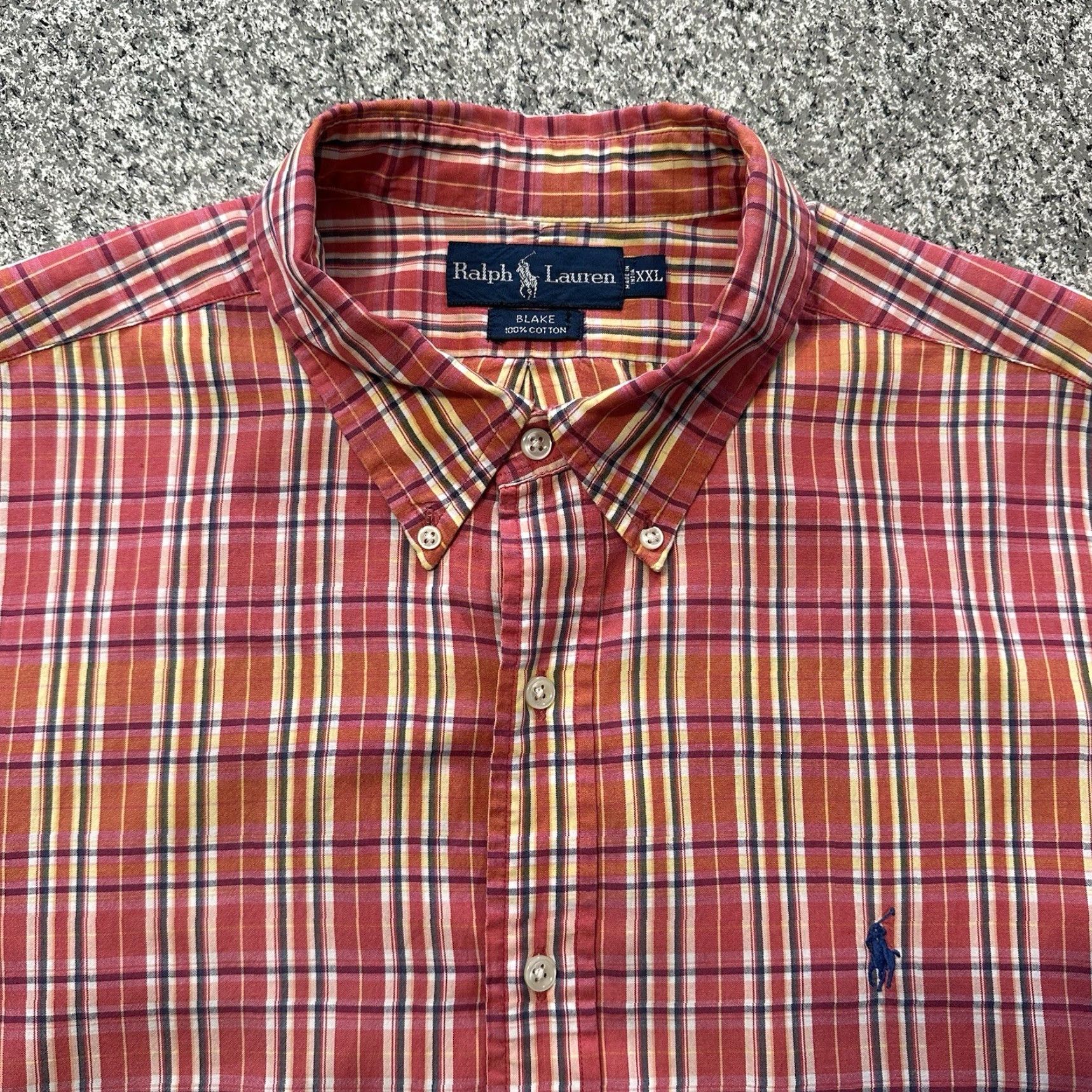 Polo Ralph Lauren Polo Ralph Lauren Shirt Mens 2XL Button-Up Plaid Red Yellow Long Sleeve Cotton Button-Down Classic Fit Size US XXL / EU 58 / 5 - 3 Thumbnail