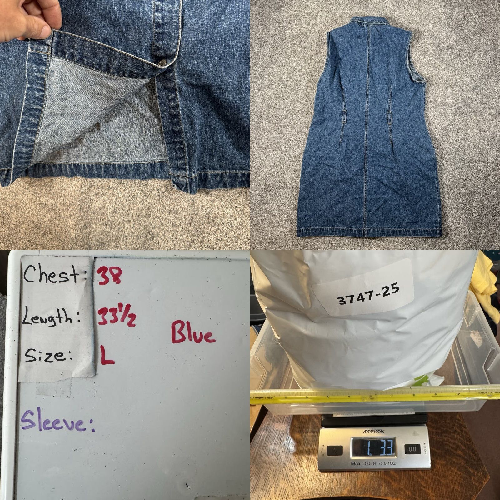 Vintage VINTAGE Rue 21 Denim Button Front Dress L Shirt Dress Women Blue 100% Cotton Knee Length Western Retro Mallcore Streetwear Size L / US 10 / IT 46 - 9 Thumbnail
