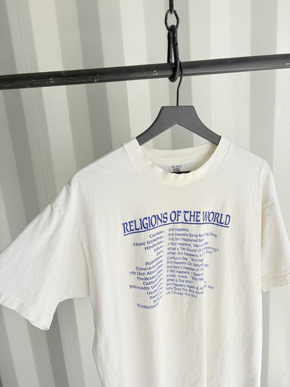 Vintage Thrashed Religions Faded Distressed Shirt GRUNGE Size US XL / EU 56 / 4 - 3 Thumbnail