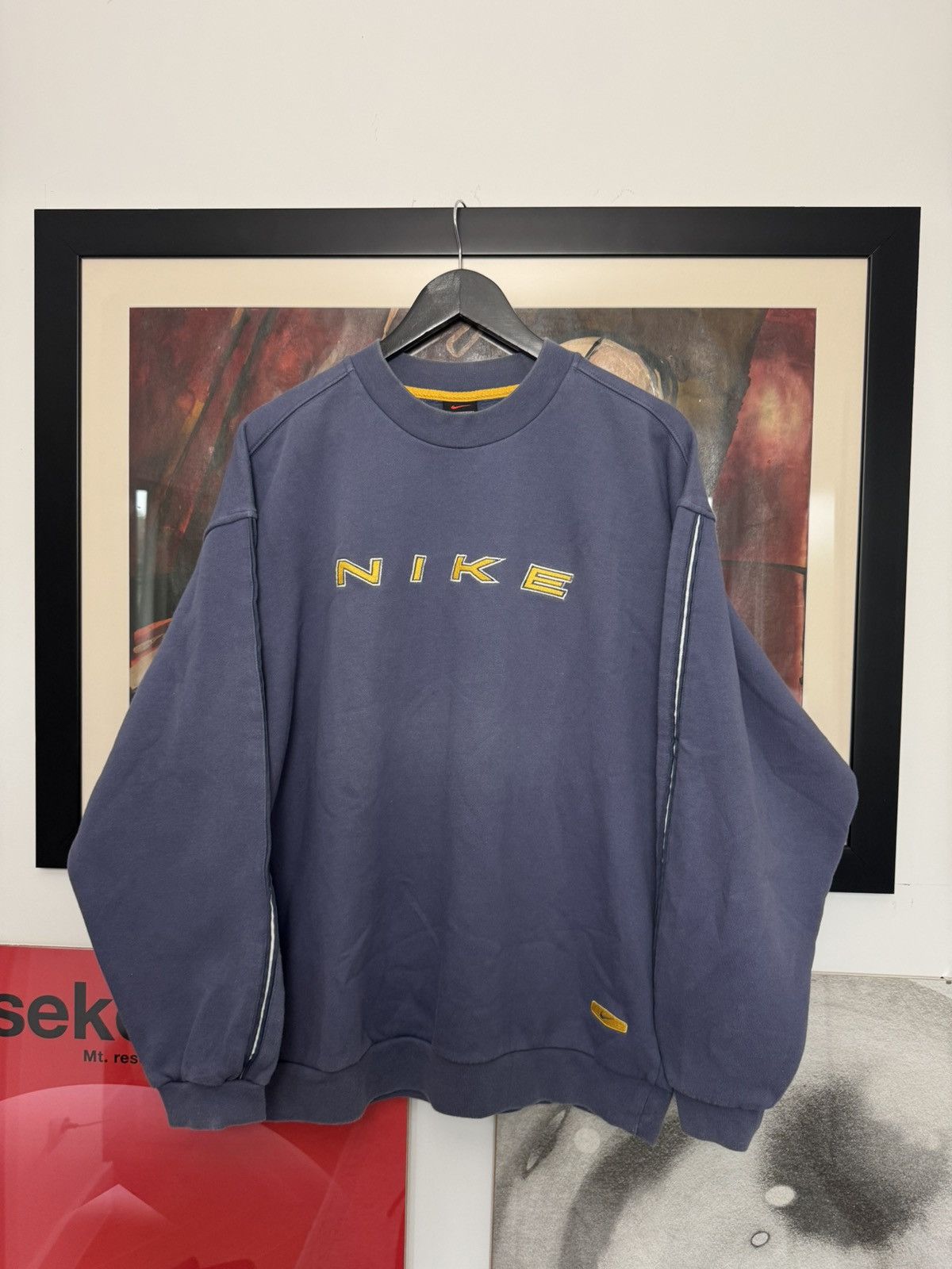 Nike Nike 90s Vintage Spellout Logo Crewneck Center Swoosh Rare Size US L / EU 52-54 / 3 - 1 Thumbnail