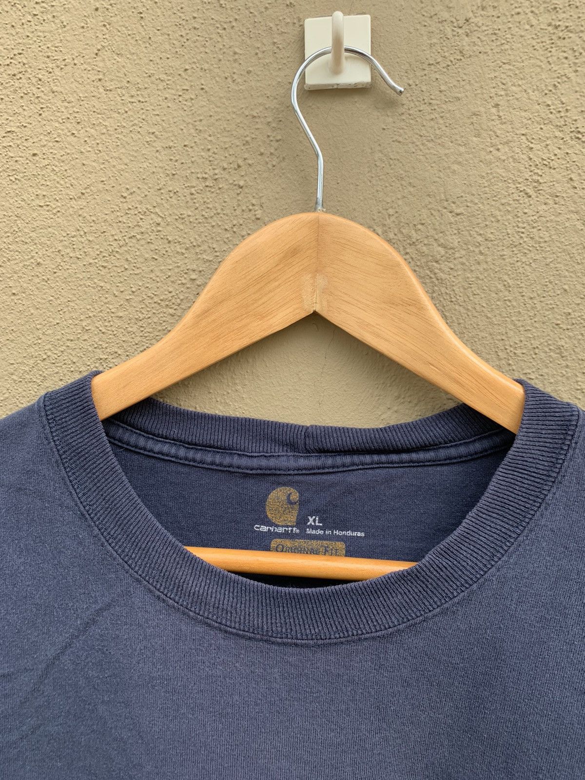 Carhartt Y2K Thrashed Faded Blue Carhartt Pocket Oversized Tshirt Size US XL / EU 56 / 4 - 3 Thumbnail