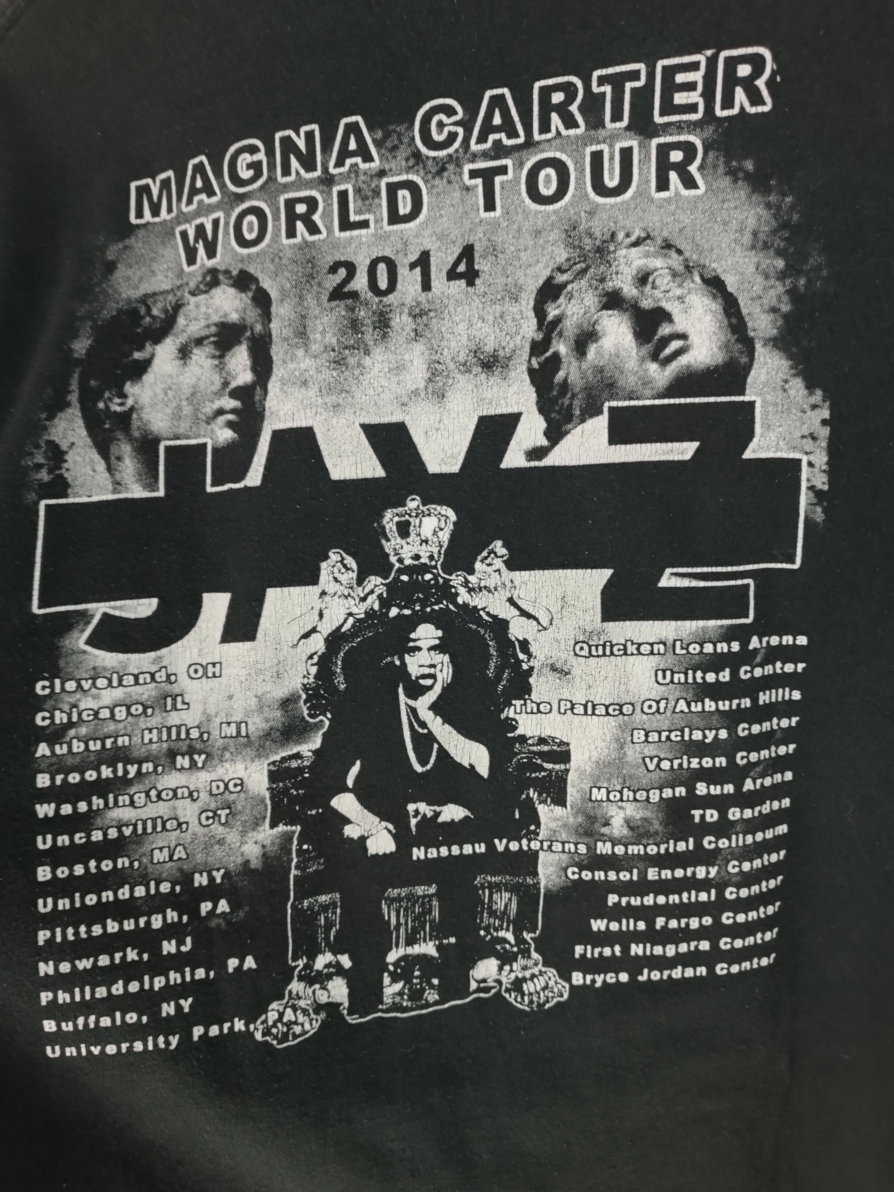 Rap Tees THRASHED FADED VINTAGE 2014 JAY-Z MAGNA CARTER TOUR RARE Size US XL / EU 56 / 4 - 14 Thumbnail