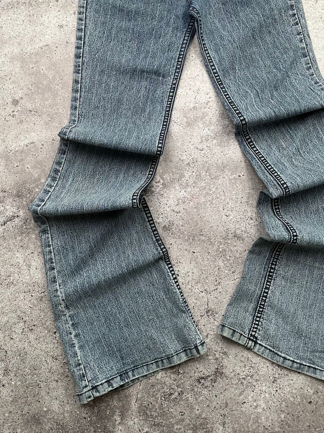 Japanese Brand Vintage Striped Flare Jeans C192(V258) Size 25" / US 0 / IT 36 - 3 Thumbnail