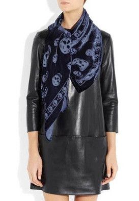 Alexander McQueen Alexander Mcqueen - F/W 11 - Velvet Skull Scarf Size ONE SIZE - 6 Thumbnail