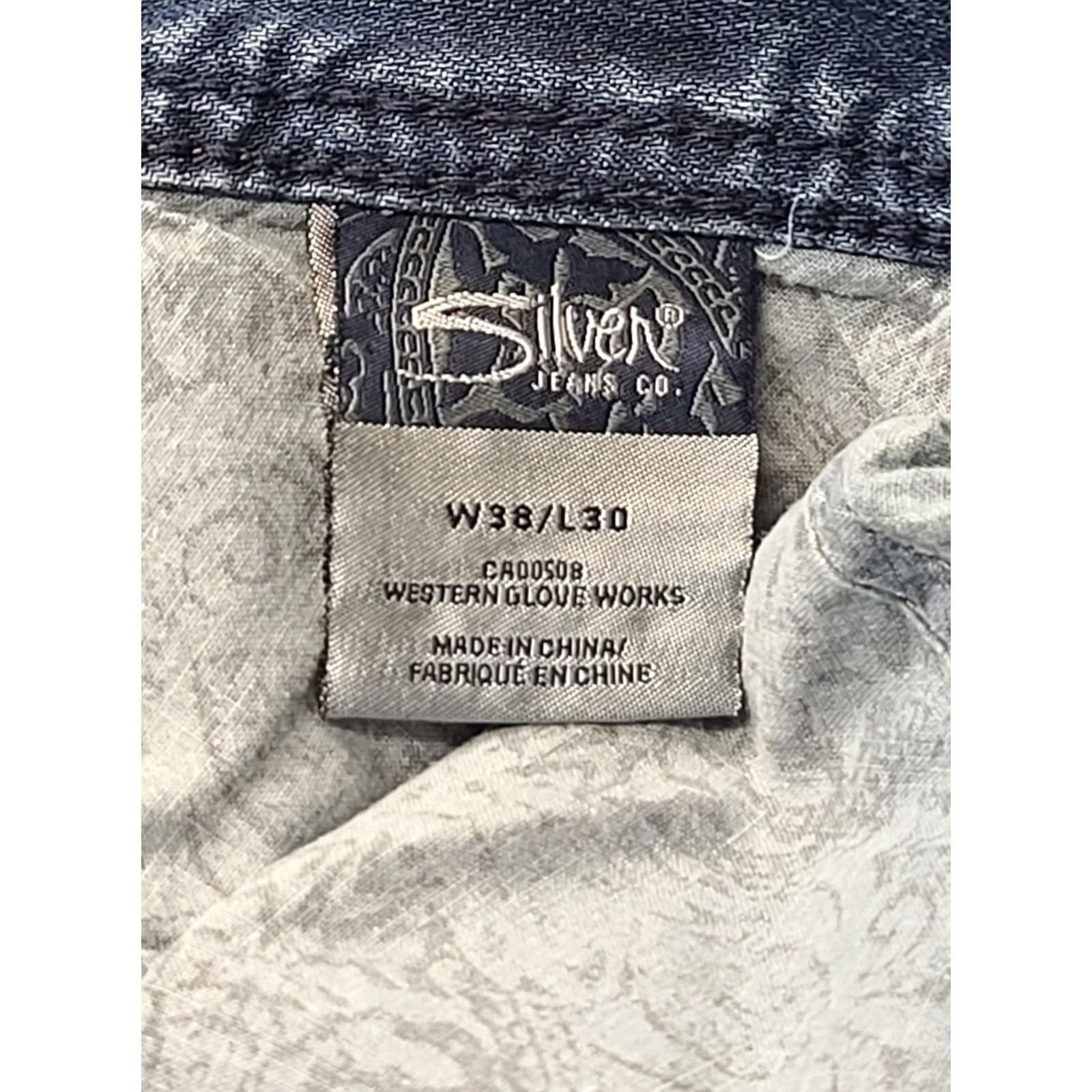 Silver Jeans Co. Silver Jeans Grayson Heritage Men’s Jeans W38 L30 Relaxed Distressed 5-Pocket Denim Cotton Spandex Blue Moderate Wash Straight Style Regular Mens Size US 38 / EU 54 - 3 Thumbnail