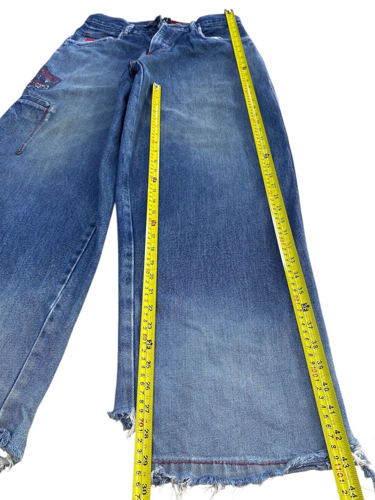 Japanese Brand Japanese Brand Acid Blue Wash Style Baggy Jeans Size US 32 / EU 48 - 7 Thumbnail