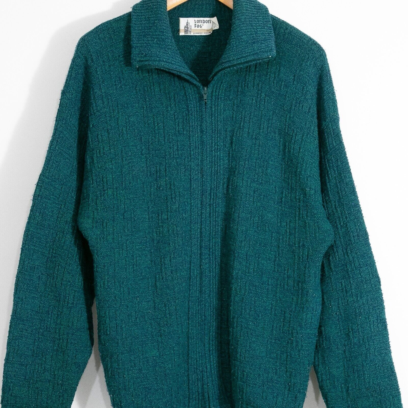 London Fog × Vintage Vintage London Fog Zip Up Acrylic Sweater Medium - Collared Size US M / EU 48-50 / 2 - 2 Thumbnail