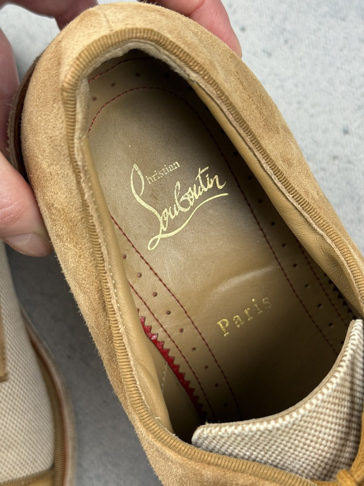 Christian Louboutin Christian Louboutin Greggo Two Tone Suede Canvas Oxford Shoe Size US 9.5 / EU 42-43 - 12 Thumbnail