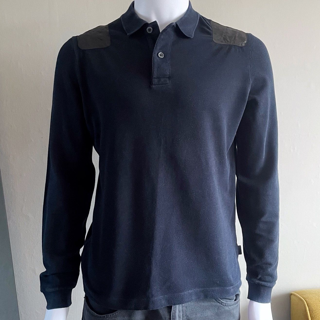 Gucci Gucci Leather Shoulder Black Polo Shirt Size US M / EU 48-50 / 2 - 1 Thumbnail