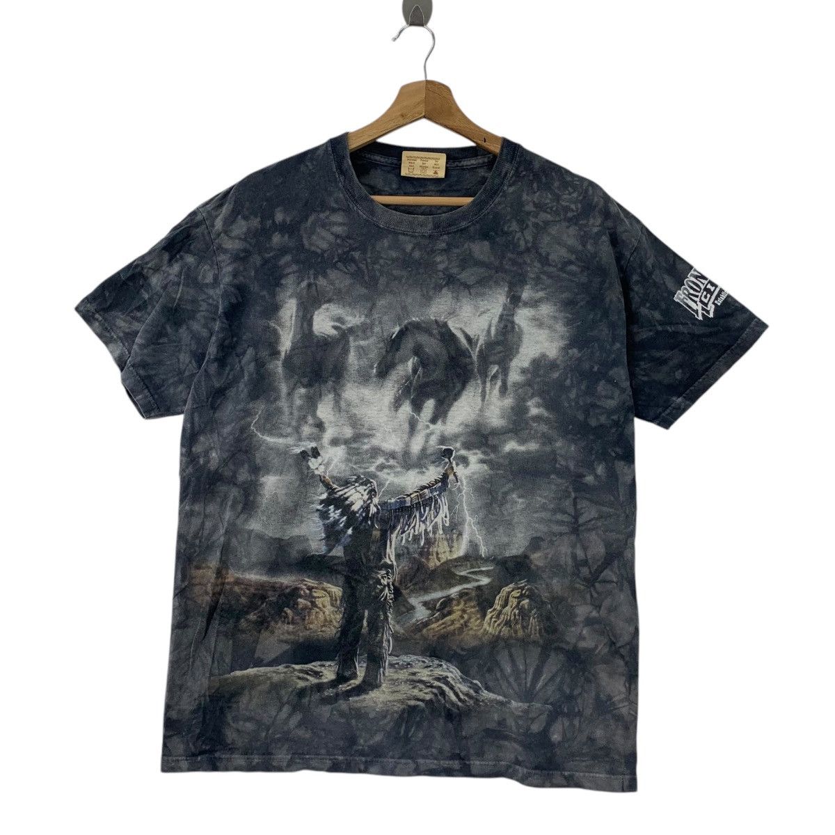 Vintage Vintage AMERICAN THUNDER The Mountain AOP Tee Shirt Top Size US M / EU 48-50 / 2 - 1 Thumbnail