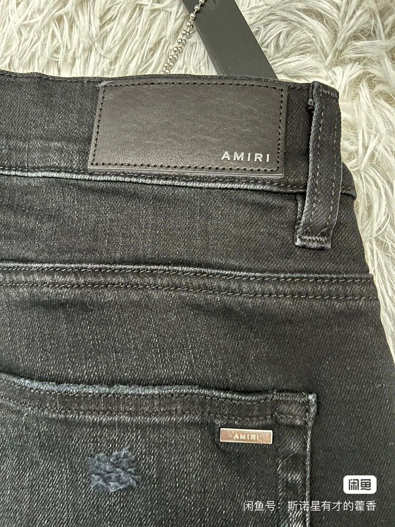 Amiri Amiri Black mx1 patchwork cashew flower big destruction jea Size US 29 - 6 Thumbnail