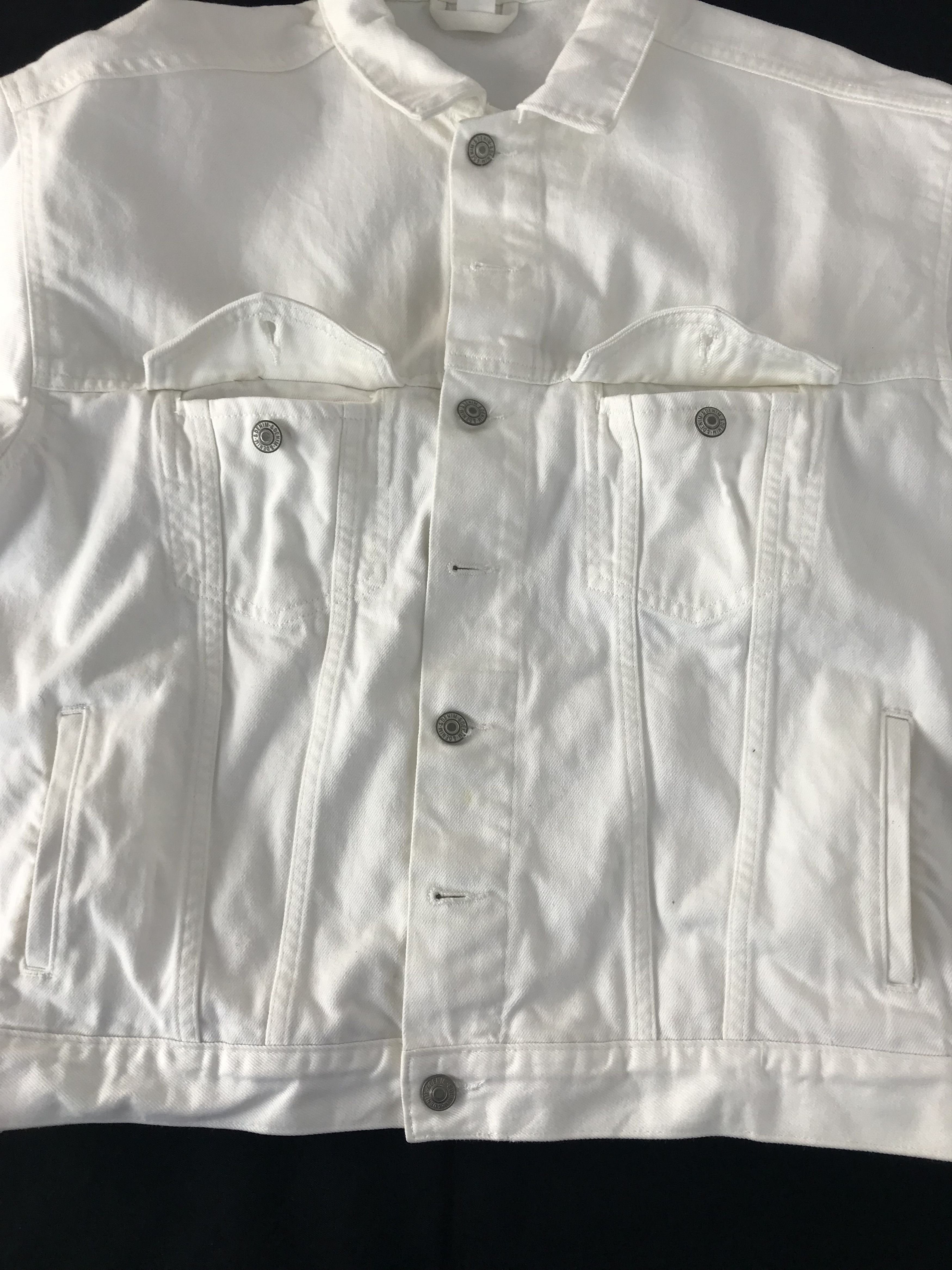 Zara Zara White Denim Jacket Trucker Streetwear Fashion Size S / US 4 / IT 40 - 4 Thumbnail