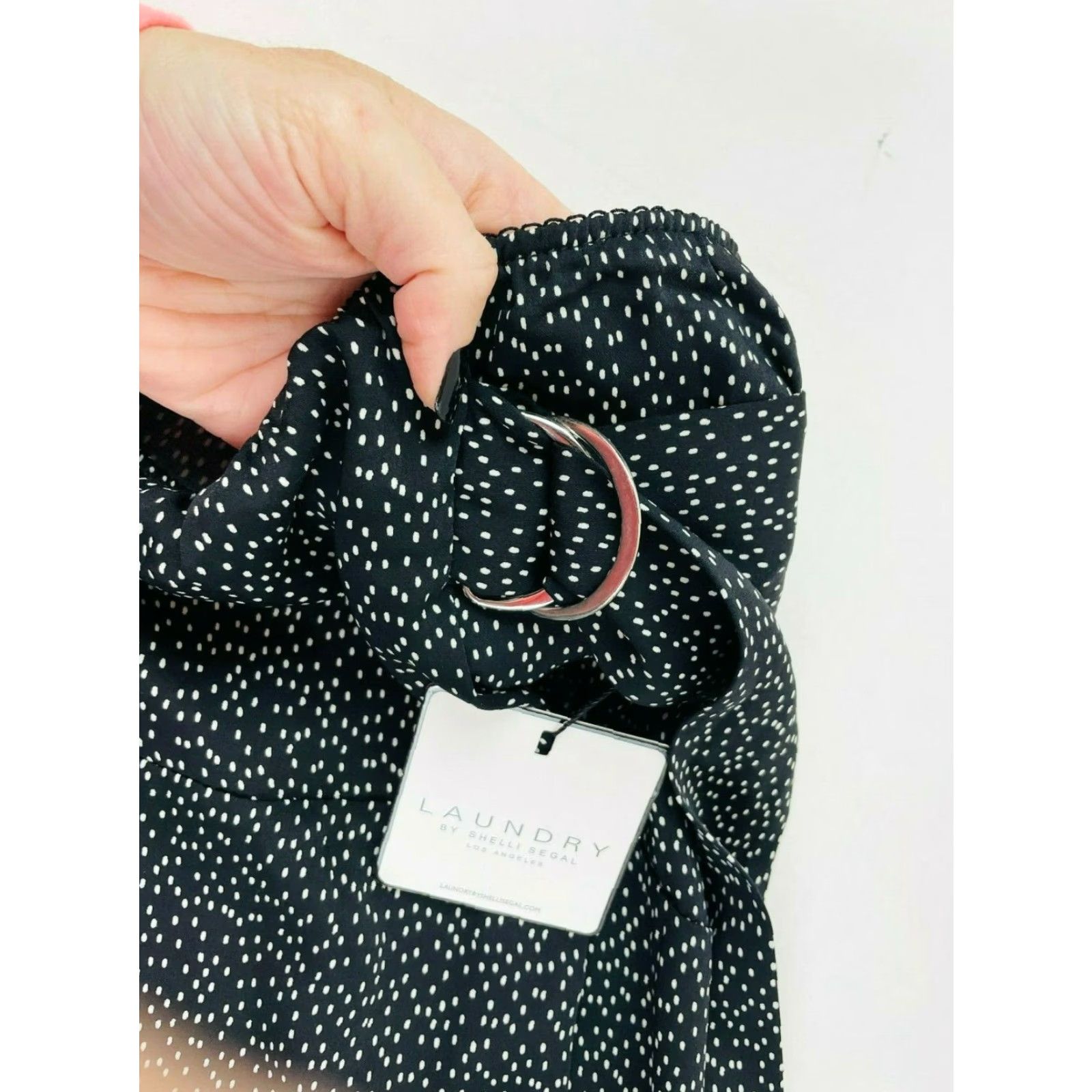 Laundry by Shelli Segal Laundry by Shelli Segal Skirt Women's Large Black White Polka Dots Midi A-Line NWT Free Return Mens? Wait no gender. Size 36" / US 14 / IT 50 - 7 Thumbnail
