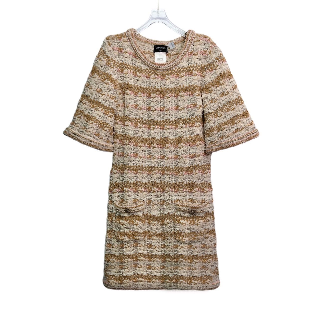 Chanel Chanel Woven Printed Short Sleeve Women Dress K26WX Size S / US 4 / IT 40 - 1 Thumbnail
