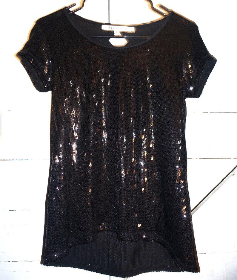 Other Max Studio Black Sequin Blouse S NWT Size S / US 4 / IT 40 - 7 Thumbnail