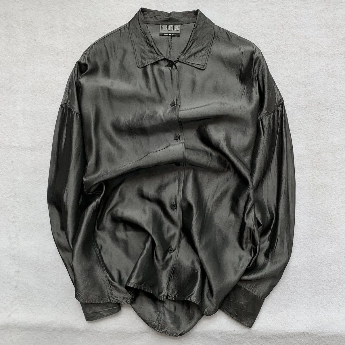 Gianfranco Ferre 1990s Gianfranco Ferre Metallic Satin Shirt Size S / US 4 / IT 40 - 1 Thumbnail
