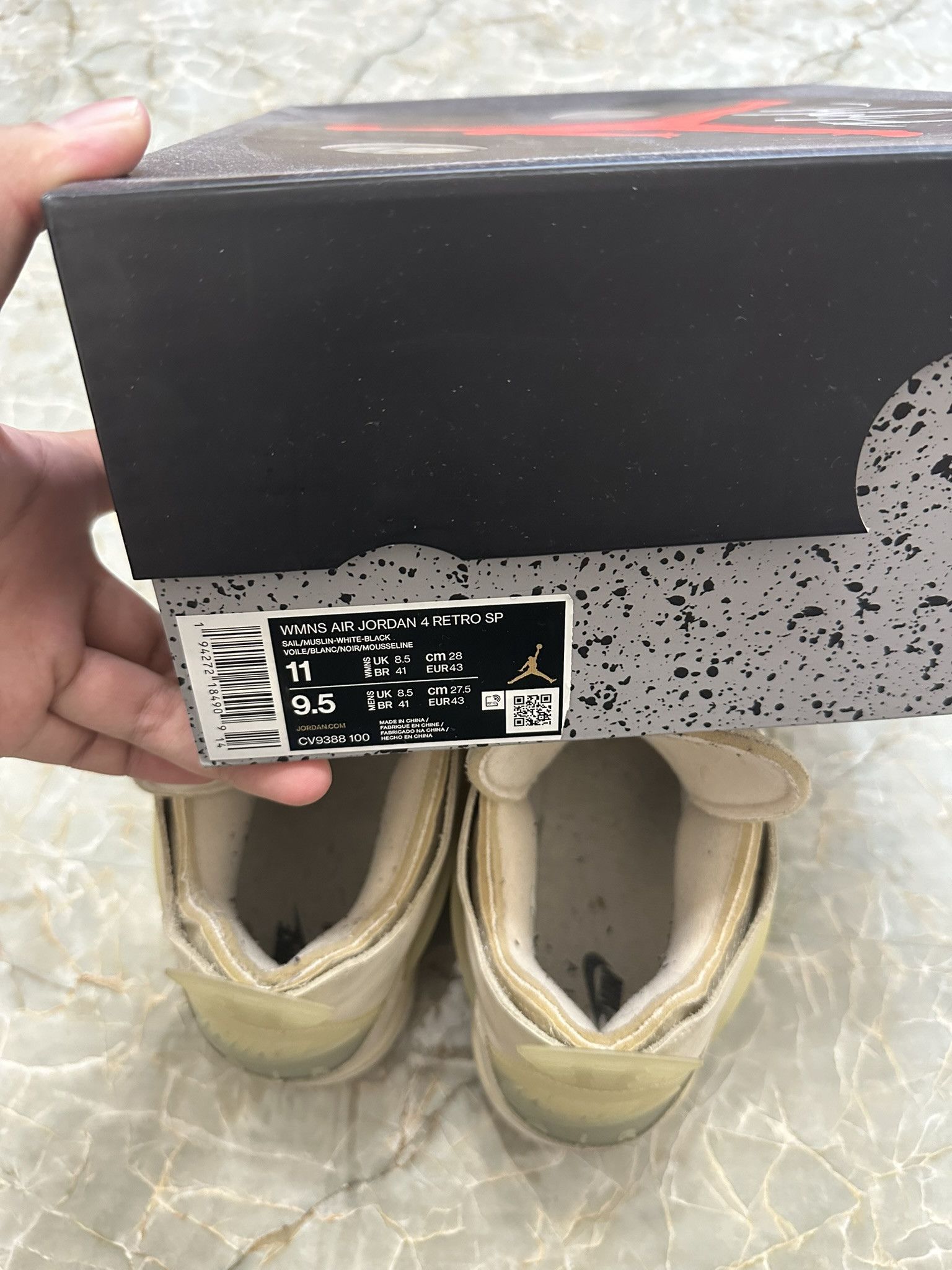 Nike × Off-White Off-White Jordan 4 Sail Size US 9.5 / EU 42-43 - 8 Thumbnail