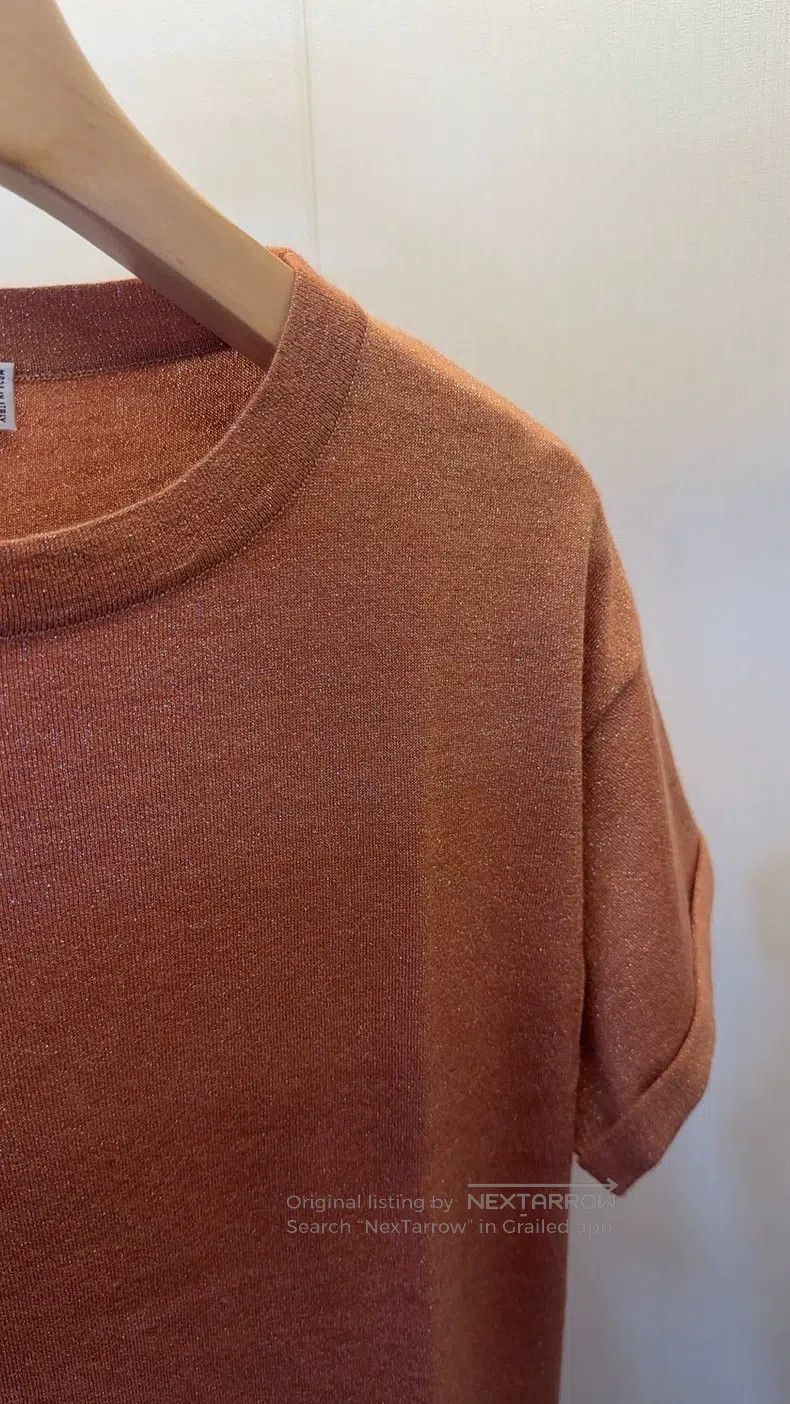 Brunello Cucinelli Brunello Cucinelli Shiny Cashmere Silk T-Shirt Size S / US 4 / IT 40 - 3 Thumbnail
