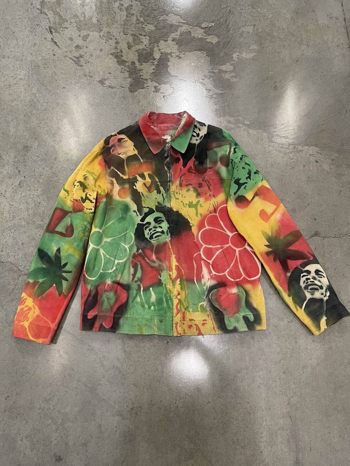 Bob Marley × Vintage “Wisdom Better Than Gold” Bob Marley Painted Leather Jacket Size US M / EU 48-50 / 2 - 1 Thumbnail